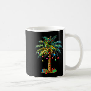 Trocal Christmas Hawaiian Santa Xmas Lights Palm T Coffee Mug