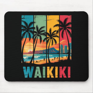Trocal Vintage Waikiki Honolulu Hawaii Island Waik Mouse Mat