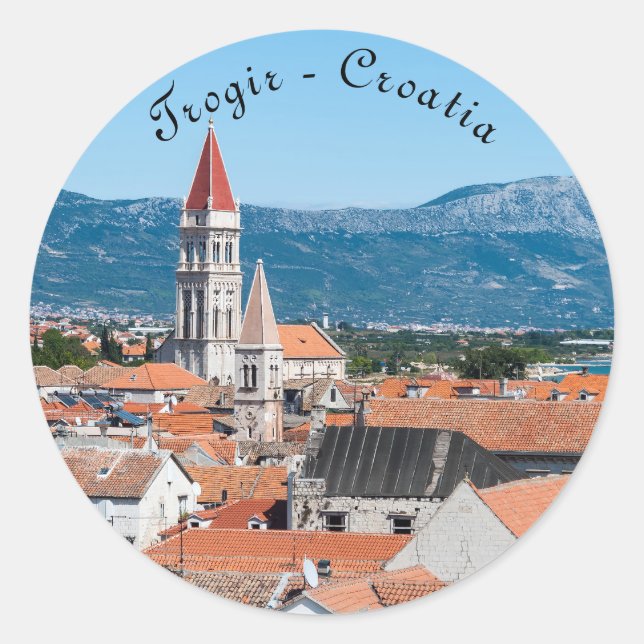 Trogir cathedral tower - Dalmatia, Croatia Classic Round Sticker (Front)