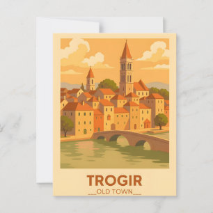 Trogir Croatia Vintage Travel Poster Postcard