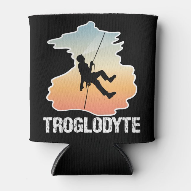 Troglodyte - Funny Caver Spelunking Speleology Can Cooler (Front)