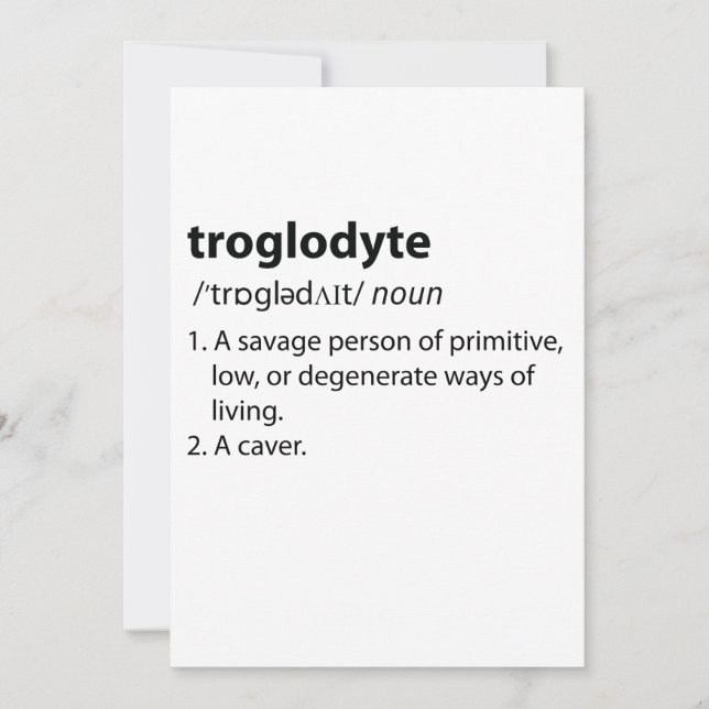 Troglodyte - Funny Definition Caving Speleology (Front)