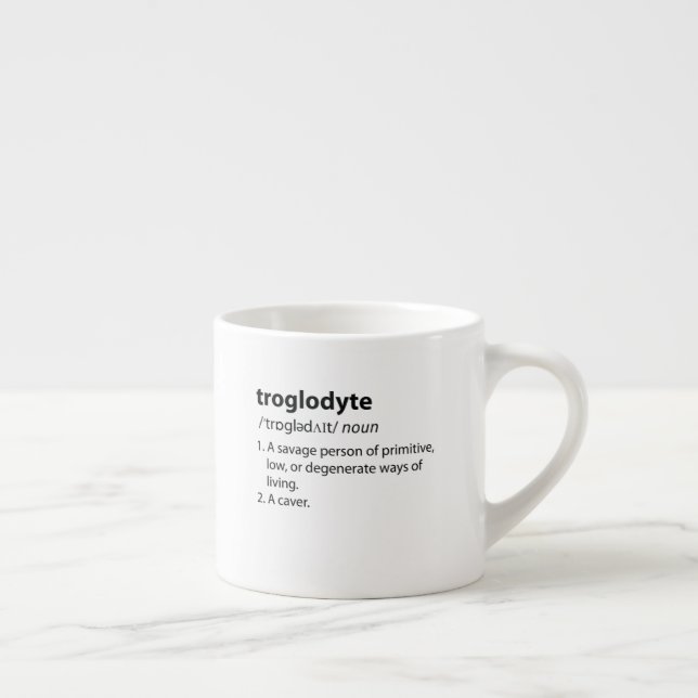 Troglodyte - Funny Definition Caving Speleology Espresso Cup (Right)