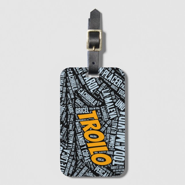 Troilo Tango Word Art Luggage Tag (Front Vertical)