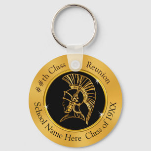 Trojan Class Reunion Party Favours, Black and Gold Key Ring