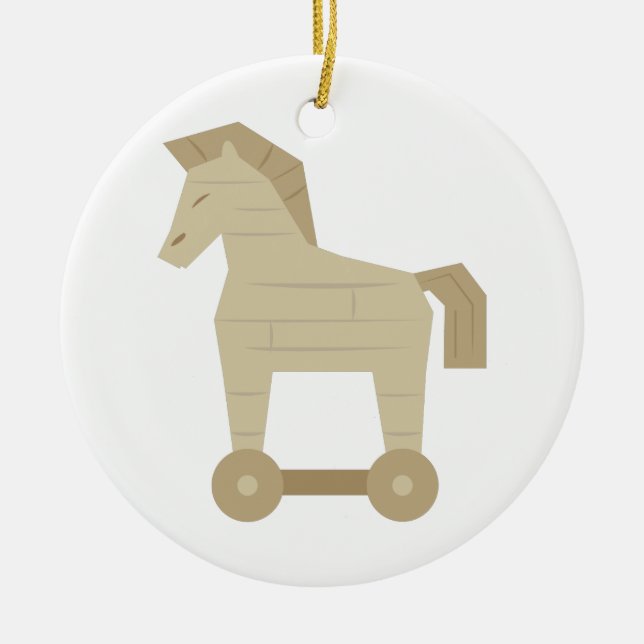 Trojan Horse Ceramic Tree Decoration (Front)