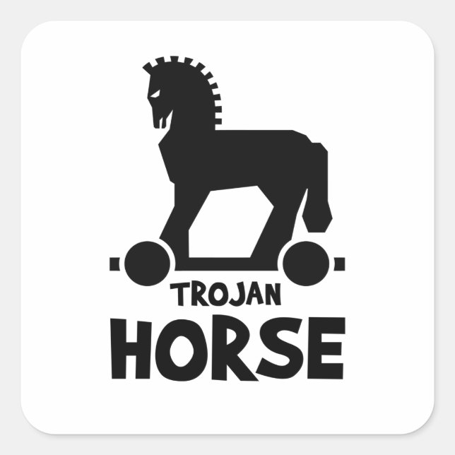 Trojan Horse Square Sticker (Front)