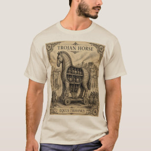 Trojan Horse Vintage Greek Mythology Art T-Shirt