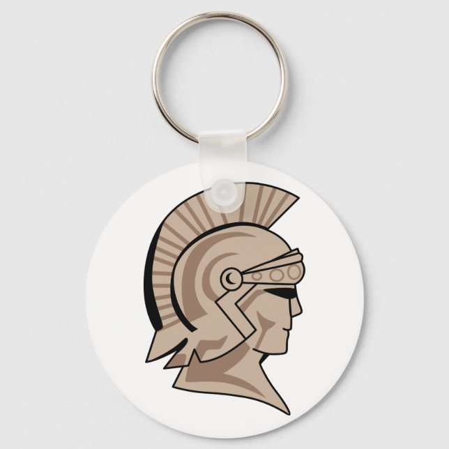 Trojan or Spartan Mascot Key Ring (Front)