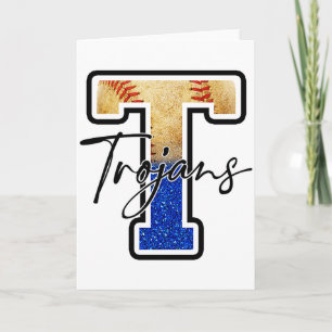 Trojans Baseball Team Mascot Pride School Spirits Card