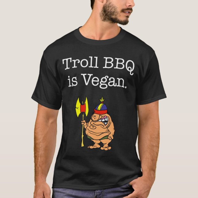 Troll BBQ Black T Shirt (Front)