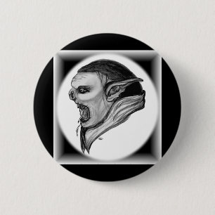 Troll black and white design 6 cm round badge