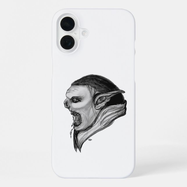 Troll Black and White Design iPhone Case (Back)
