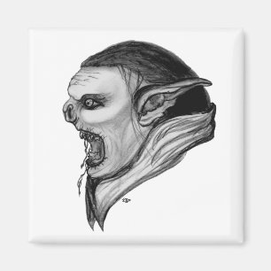 Troll black and white design magnet