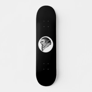 Troll black and white design skateboard