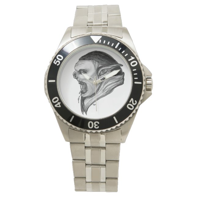 Troll - black and white design watch (Front)