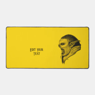 Troll Black and Yellow Design Desk Mat