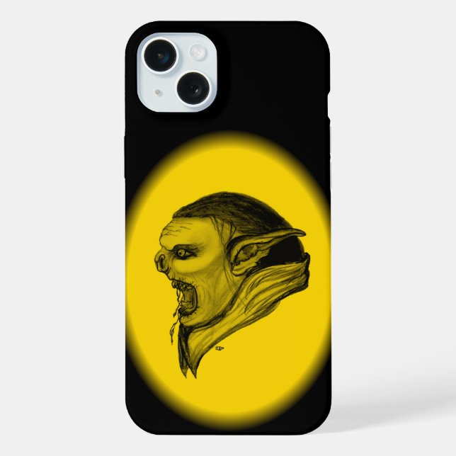 Troll Black and Yellow Design iPhone Case (Back)
