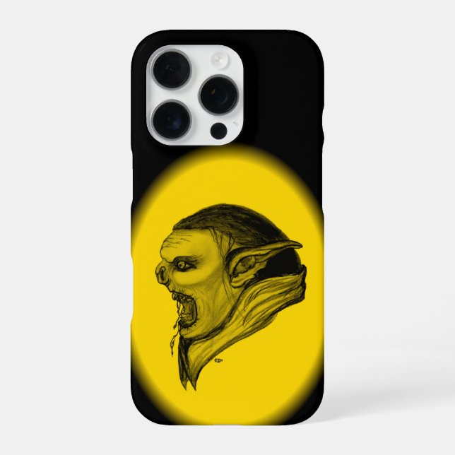 Troll Black and Yellow Design iPhone Case (Back)