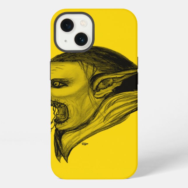 Troll black yellow Design iPhone Case (Back)