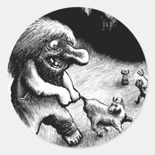 troll-clipart-13 classic round sticker