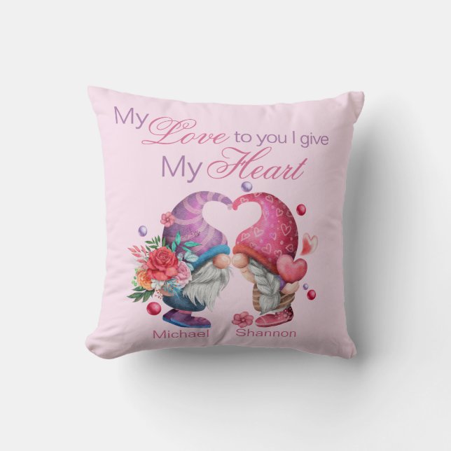 Troll Couple - My Love To You I Give My Heart   Cushion (Front)