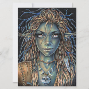 Troll Girl Elf Fairy Fantasy Forest Woman Art Card