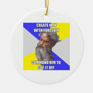 Troll God Circumcision Ceramic Tree Decoration