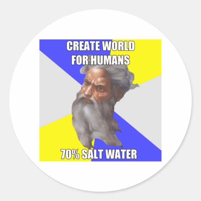 Troll God Saltwater Classic Round Sticker (Front)