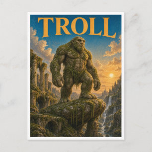 Troll, Gothic Fantasy Monster Postcard