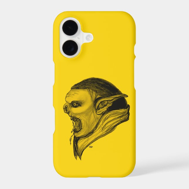 Troll in Black and Yellow Design iPhone Case (Back)