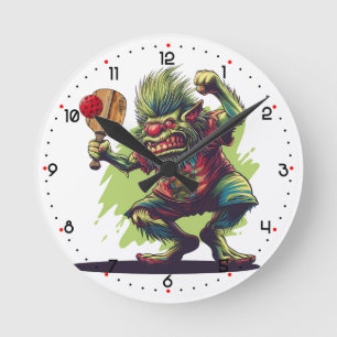 Troll in the Kitchen Pickleball Round Clock