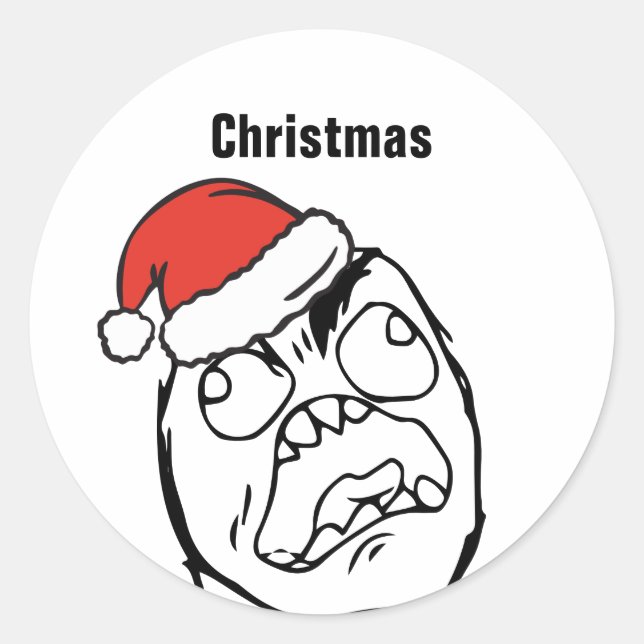 Troll Le Me Memes mad EDITABLE christmas Classic Round Sticker (Front)