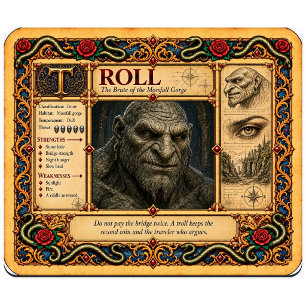 Troll, Mediaeval Bestiary Art Mouse Mat