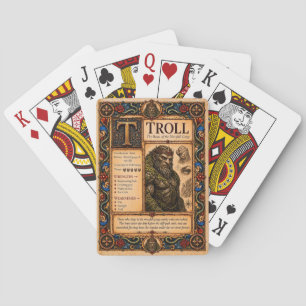 Troll, Mediaeval Bestiary Art Playing Cards