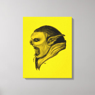 Troll schwarz gelb design canvas print