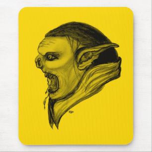 Troll schwarz gelb design mouse mat