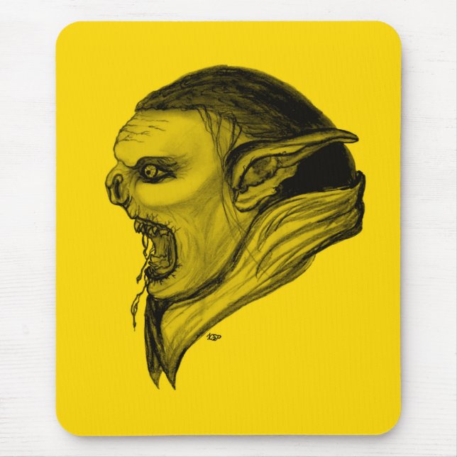 Troll schwarz gelb design mouse mat (Front)