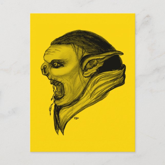 Troll schwarz gelb design postcard (Front)