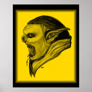 Troll schwarz gelb design poster