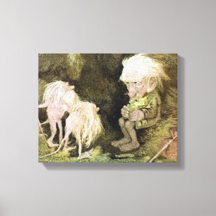 Troll with his Pet Frog Canvas Print