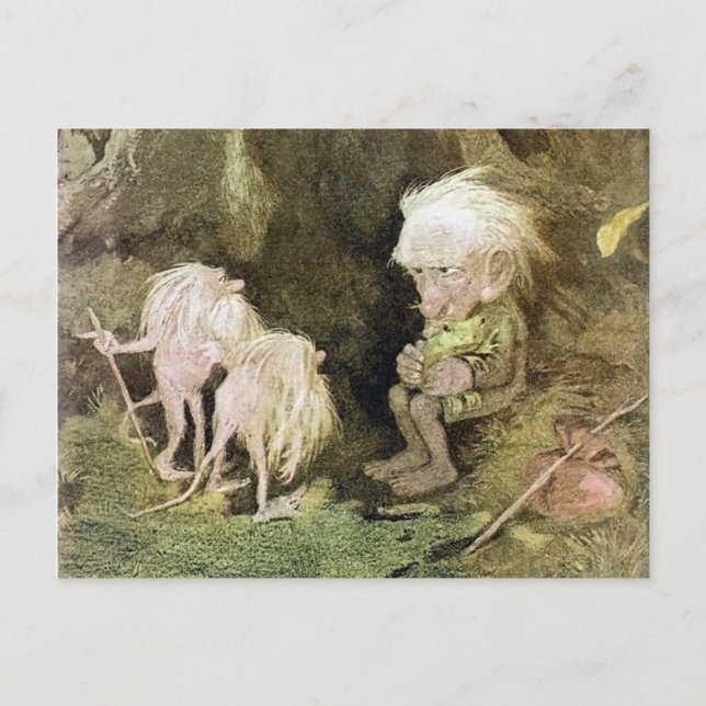 Troll with his Pet Frog Postcard (Front)