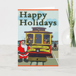 Trolley Car, San Fransisco, Christmas Holiday Card