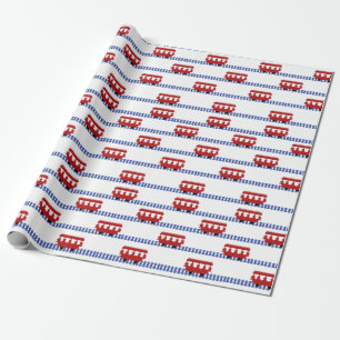 Trolley on tracks  wrapping paper
