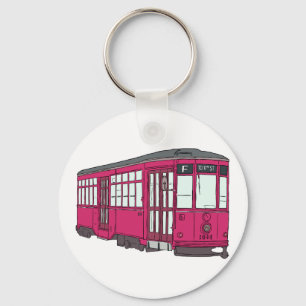 Trolley Trolleybus Streetcar Tram Trolleycar Cars Key Ring