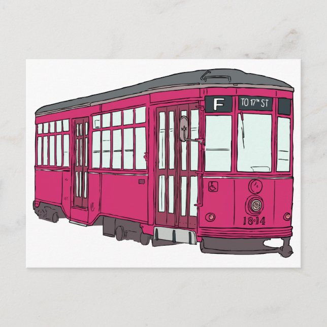 Trolley Trolleybus Streetcar Tram Trolleycar Cars Postcard (Front)