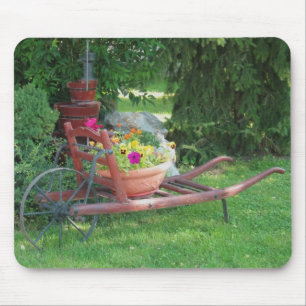 Trolley With Flowers Mouse Mat
