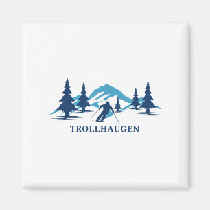 Trollhaugen Wisconsin Ski Resort Skiing Skier _1  Magnet