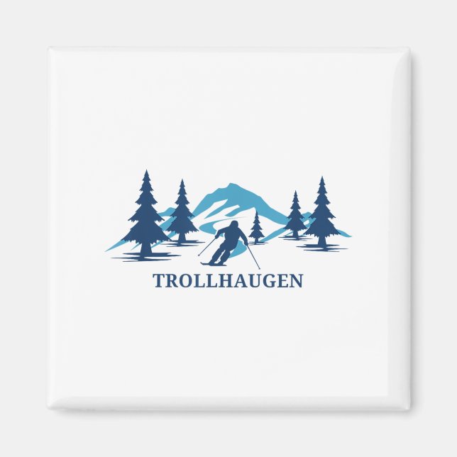 Trollhaugen Wisconsin Ski Resort Skiing Skier _1  Magnet (Front)