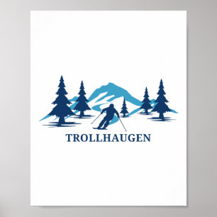 Trollhaugen Wisconsin Ski Resort Skiing Skier  Poster